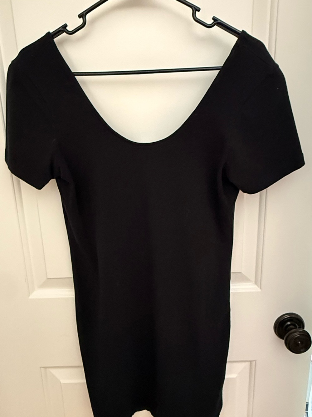 Love Change Italy Black Scoop Neck Mini Dress – Size Large